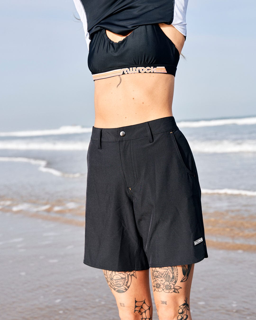 Amphibian - Womens Hybrid Boardshorts - Black