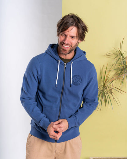 Hanns - Mens Zip Hoodie - Blue