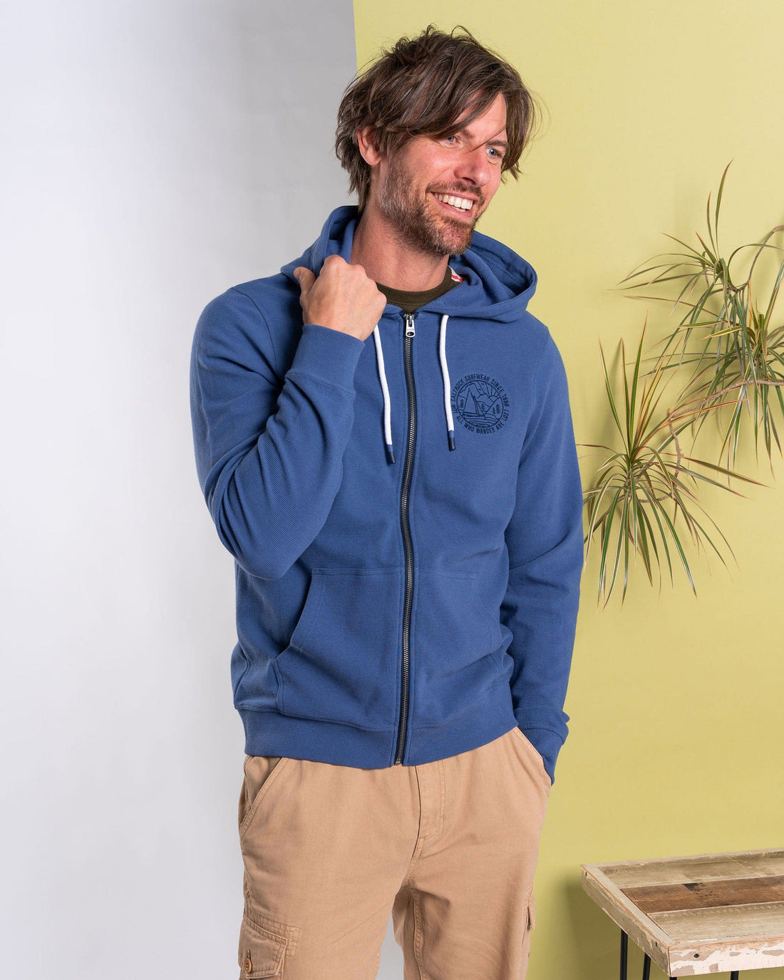 Hanns - Mens Zip Hoodie - Blue