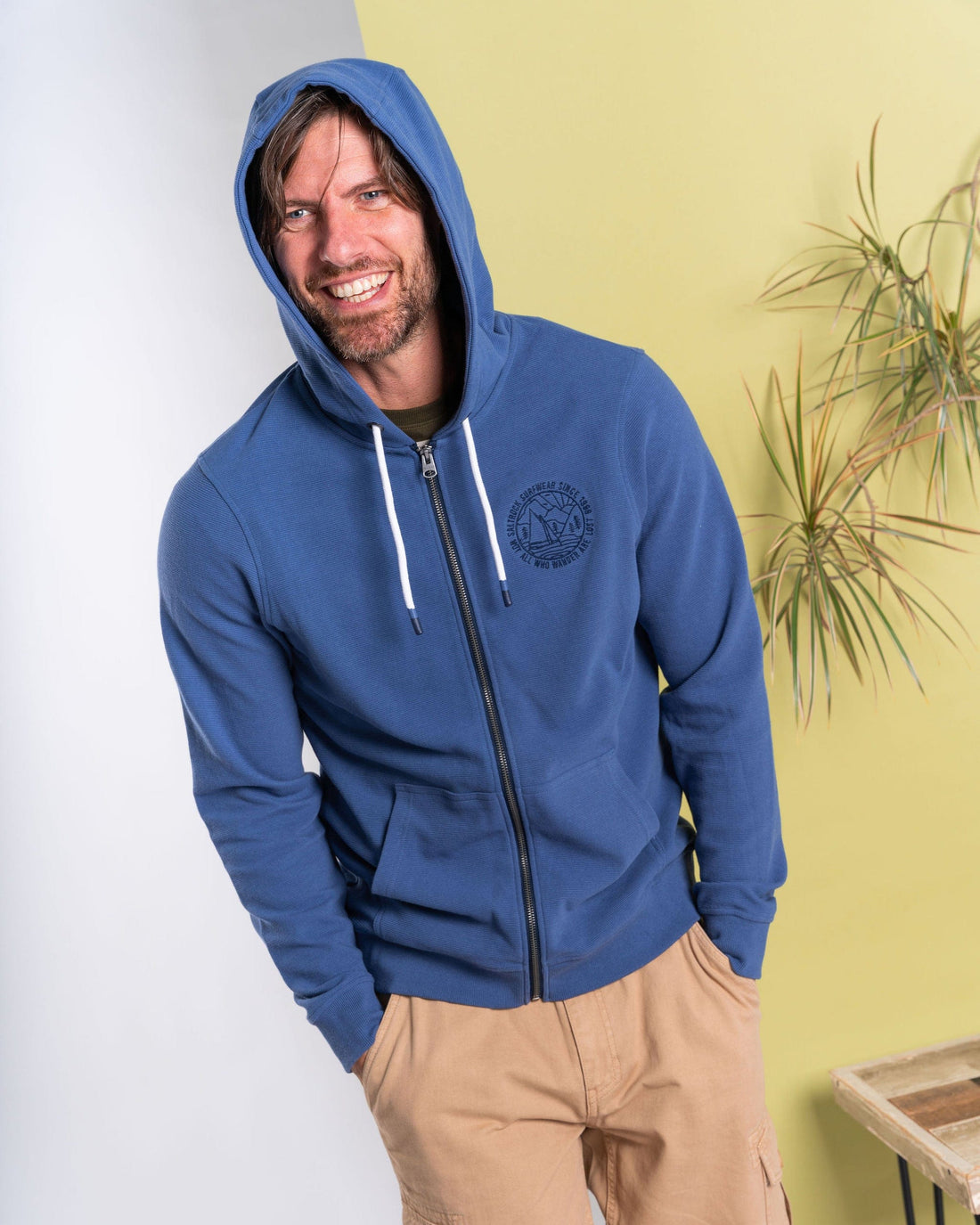 Hanns - Mens Zip Hoodie - Blue