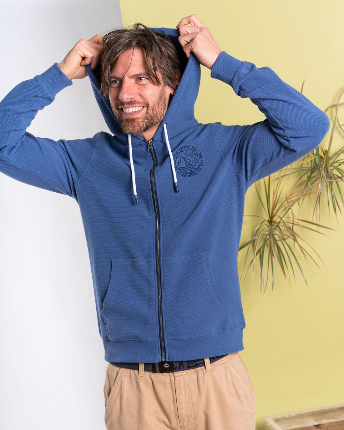 Hanns - Mens Zip Hoodie - Blue