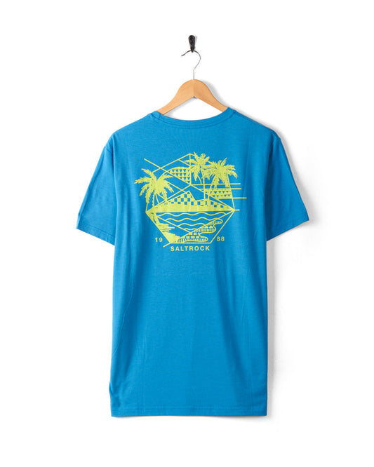 Geo Palms Solid Tee - Blue