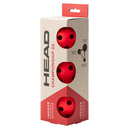 HEAD Championship 26 Indoor Pickleball Ball, Red