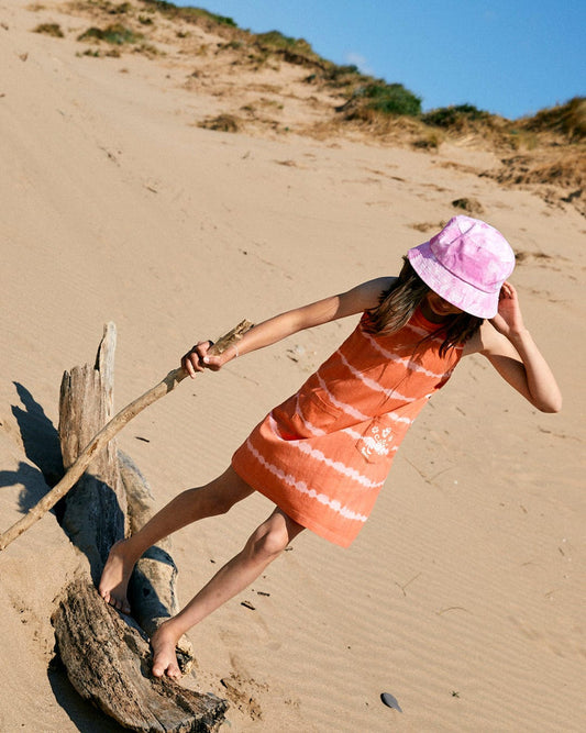 Eliana - Kids Tie Dye Vest Dress - Peach