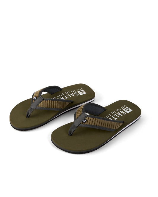 Lines - Mens FlipCorduroy Flops - Green