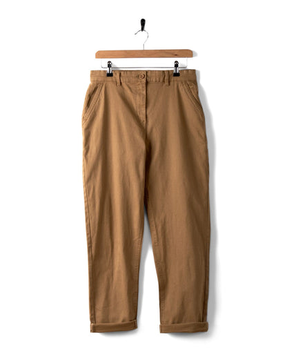 Mara - Womens Tapered Chino Trousers - Brown