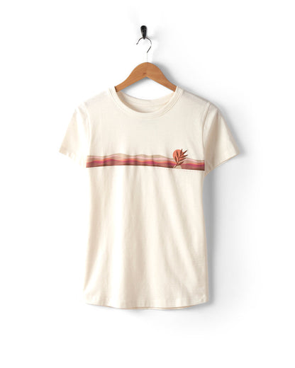 Wavey Stripe - Womens T-Shirt - Cream