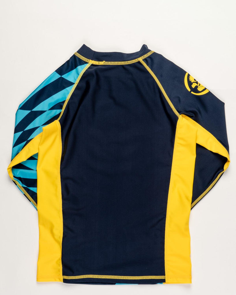 Warp - Boys Long Sleeve Rash Vest - Blue/Yellow